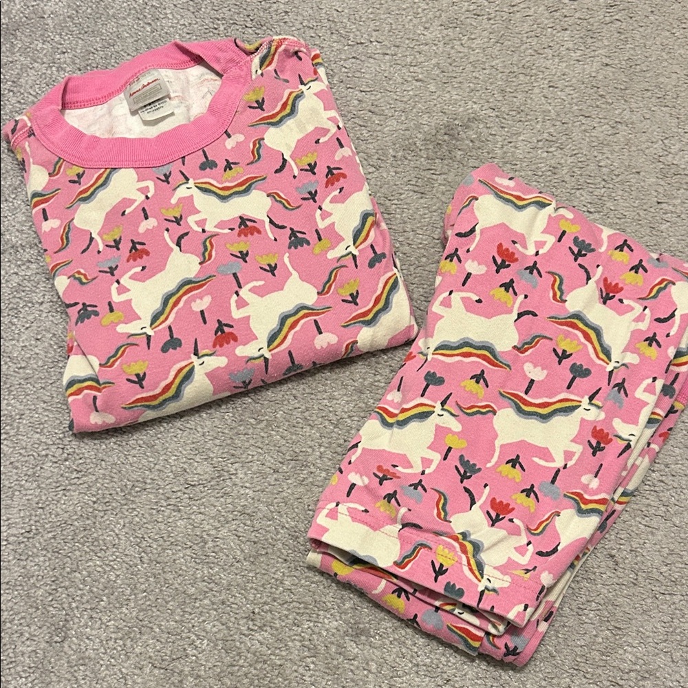 Hanna Andersson Pink Unicorn Kids Pajama Set